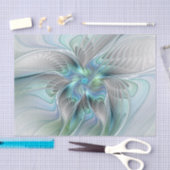 Abstracte blauwe groene vlinder Fantasy Fractal Ar Tissuepapier (Craft)