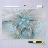 Abstracte blauwe groene vlinder Fantasy Fractal Ar Tissuepapier (Craft)