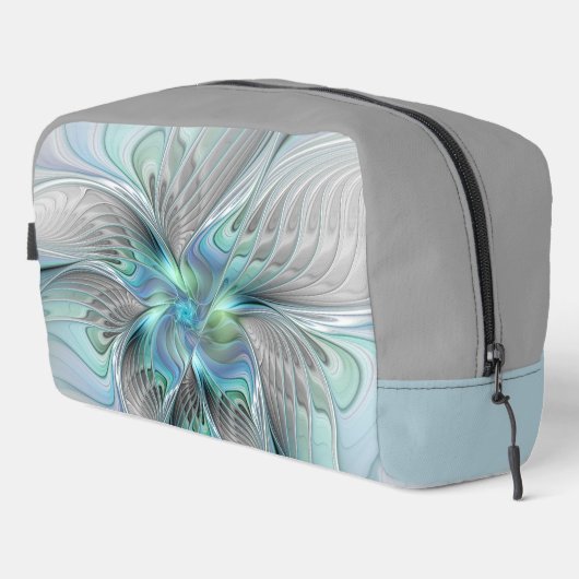 Abstracte blauwe groene vlinder Fantasy Fractal Ar Toilettasje (Rechterhoek)