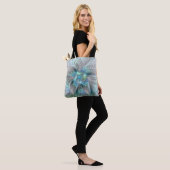 Abstracte blauwe groene vlinder Fantasy Fractal Ar Tote Bag (Op model)