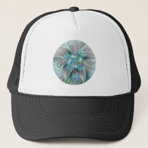 Abstracte blauwe groene vlinder Fantasy Fractal Ar Trucker Pet