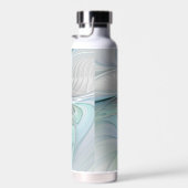 Abstracte blauwe groene vlinder Fantasy Fractal Ar Waterfles (Rechts)