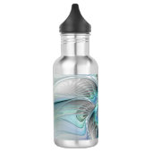 Abstracte blauwe groene vlinder Fantasy Fractal Ar Waterfles (Links)