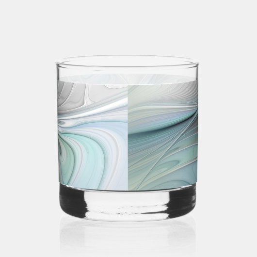 Abstracte blauwe groene vlinder Fantasy Fractal Ar Whisky Glas (Rechts)