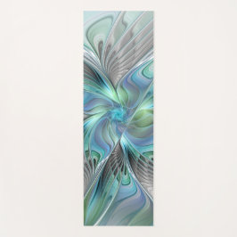 Abstracte blauwe groene vlinder Fantasy Fractal Ar Yogamat