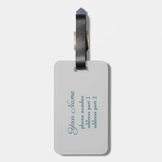 Abstracte blauwe groene vlinder Fantasy Fractal Na Bagagelabel (Achterkant verticaal)