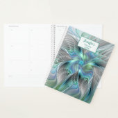 Abstracte blauwe groene vlinder Fantasy Fractal Na Planner (Display)