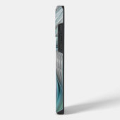 Abstracte Blauwe Groene Vlinder Fantasy Fractale K iPhone Hoesje (Linkerkant)