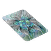 Abstracte Blauwe Groene Vlinder Fantasy Fractale K Magneet (Rechterzijde)