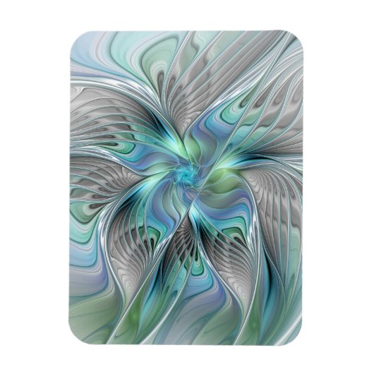 Abstracte Blauwe Groene Vlinder Fantasy Fractale K Magneet (Verticaal)