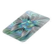 Abstracte Blauwe Groene Vlinder Fantasy Fractale K Magneet (Linkerzijde)