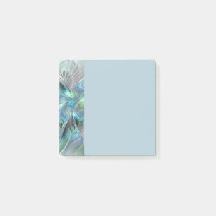 Abstracte Blauwe Groene Vlinder Fantasy Fractale K Post-it® Notes