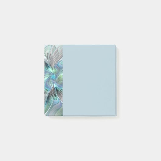 Abstracte Blauwe Groene Vlinder Fantasy Fractale K Post-it® Notes (Voorkant)
