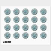 Abstracte Blauwe Groene Vlinder Fantasy Fractale K Ronde Sticker (Vel)