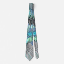 Abstracte Blauwe Groene Vlinder Fantasy Fractale K Stropdas