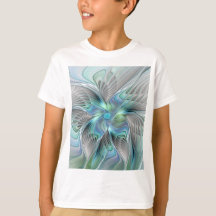 Abstracte Blauwe Groene Vlinder Fantasy Fractale K