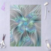 Abstracte Blauwe Groene Vlinder Fantasy Fractale K Tissuepapier (Craft)