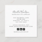 Abstracte Blauwe Groene Waterverf Jewelry Designer Vierkante Visitekaartje (Achterkant)