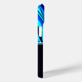 Abstracte blauwe Hoesje-Mate iPhone Case (Achterkant / Rechts)