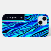 Abstracte blauwe Hoesje-Mate iPhone Case (Achterkant (horizontaal))