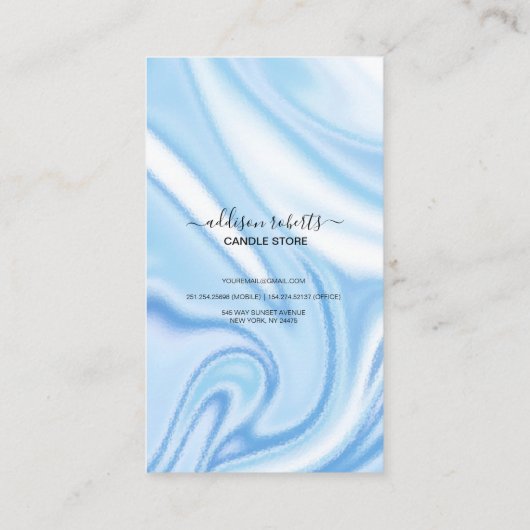 Abstracte blauwe holografische kaartenzorg visitekaartje (Achterkant)