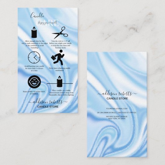 Abstracte blauwe holografische kaartenzorg visitekaartje (Voorkant / Achterkant)