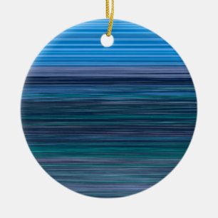 Abstracte blauwe horizontale strepen keramisch ornament