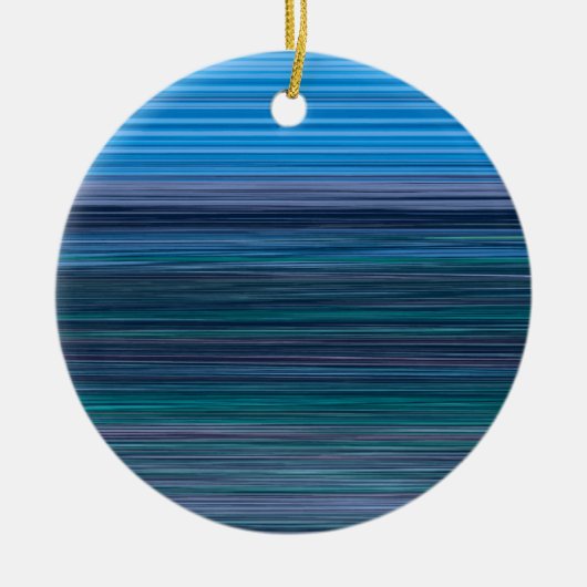 Abstracte blauwe horizontale strepen keramisch ornament (Voorkant)