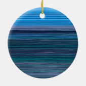 Abstracte blauwe horizontale strepen keramisch ornament (Achterkant)