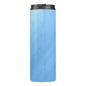 Abstracte Blauwe Houten Vloerplaat | Thermosbeker (Achterkant)