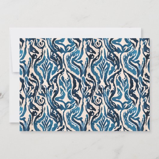 Abstracte blauwe Ikat All Purpose Generic Party Kaart (Achterkant)