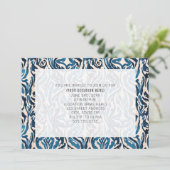 Abstracte blauwe Ikat-feestelijke uitnodiging voor (Staand voorkant)