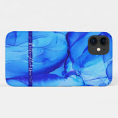 Abstracte Blauwe Indigoaangepaste unieke kunstcirk Case-Mate iPhone Case (Achterkant (horizontaal))