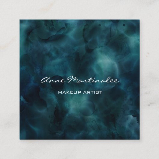 Abstracte blauwe inktvis voor artiest vierkante visitekaartje (Voorkant)