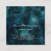 Abstracte blauwe inktvis voor artiest vierkante visitekaartje (Achterkant)