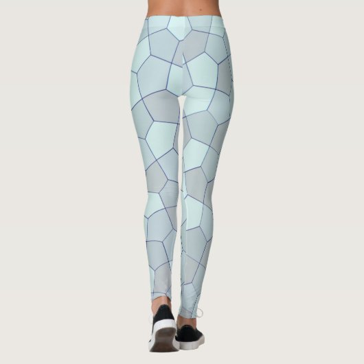Abstracte blauwe kleuren leggings (Achterkant)