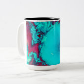 Abstracte blauwe koffie-Mok Tweekleurige Koffiemok (Voorkant links)