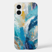 Abstracte Blauwe Kwaststreken Moderne Kunst Case-Mate iPhone Case (Achterkant)