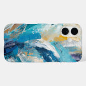 Abstracte Blauwe Kwaststreken Moderne Kunst Case-Mate iPhone Case (Achterkant (horizontaal))