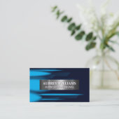 Abstracte blauwe lagen achtergrond visitekaartje (Staand voorkant)