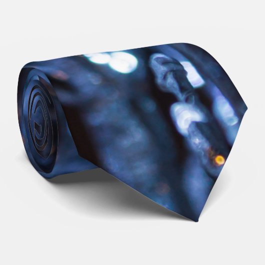 Abstracte blauwe lampjes Stropdas (Opgerold)
