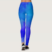 Abstracte blauwe Leggings (Achterkant)