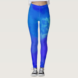 Abstracte blauwe Leggings