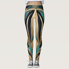Abstracte blauwe Leggings