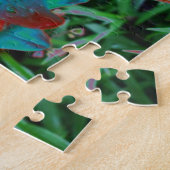 Abstracte Blauwe Lelies Regendruppels Bloem Kunst Legpuzzel (Zijkant)