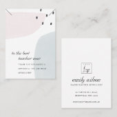 ABSTRACTE BLAUWE LERAAR CADEAU KETTING DISPLAY KAA PLAATSKAARTJE (Voorkant / Achterkant)