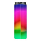 abstracte blauwe lichtachtergrond, kleurrijk patro thermosbeker (Achterkant)