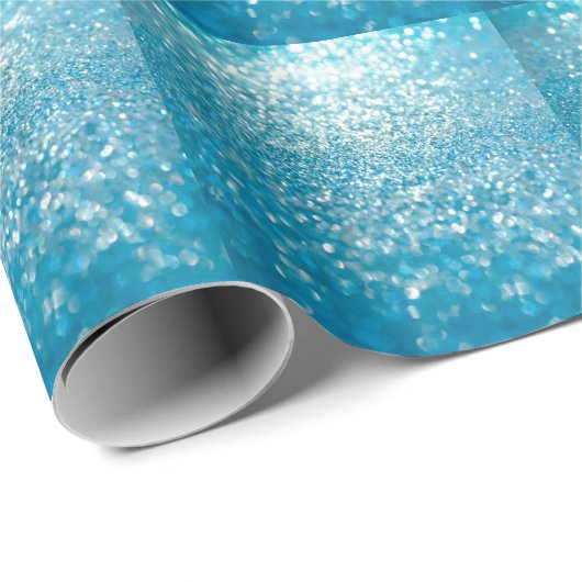 Abstracte blauwe lichten, artistieke achtergrond. cadeaupapier (Rol Hoek)