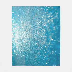 Abstracte blauwe lichten, artistieke achtergrond. fleece deken