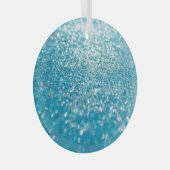 Abstracte blauwe lichten, artistieke achtergrond. glas ornament (Voorkant Rechts)